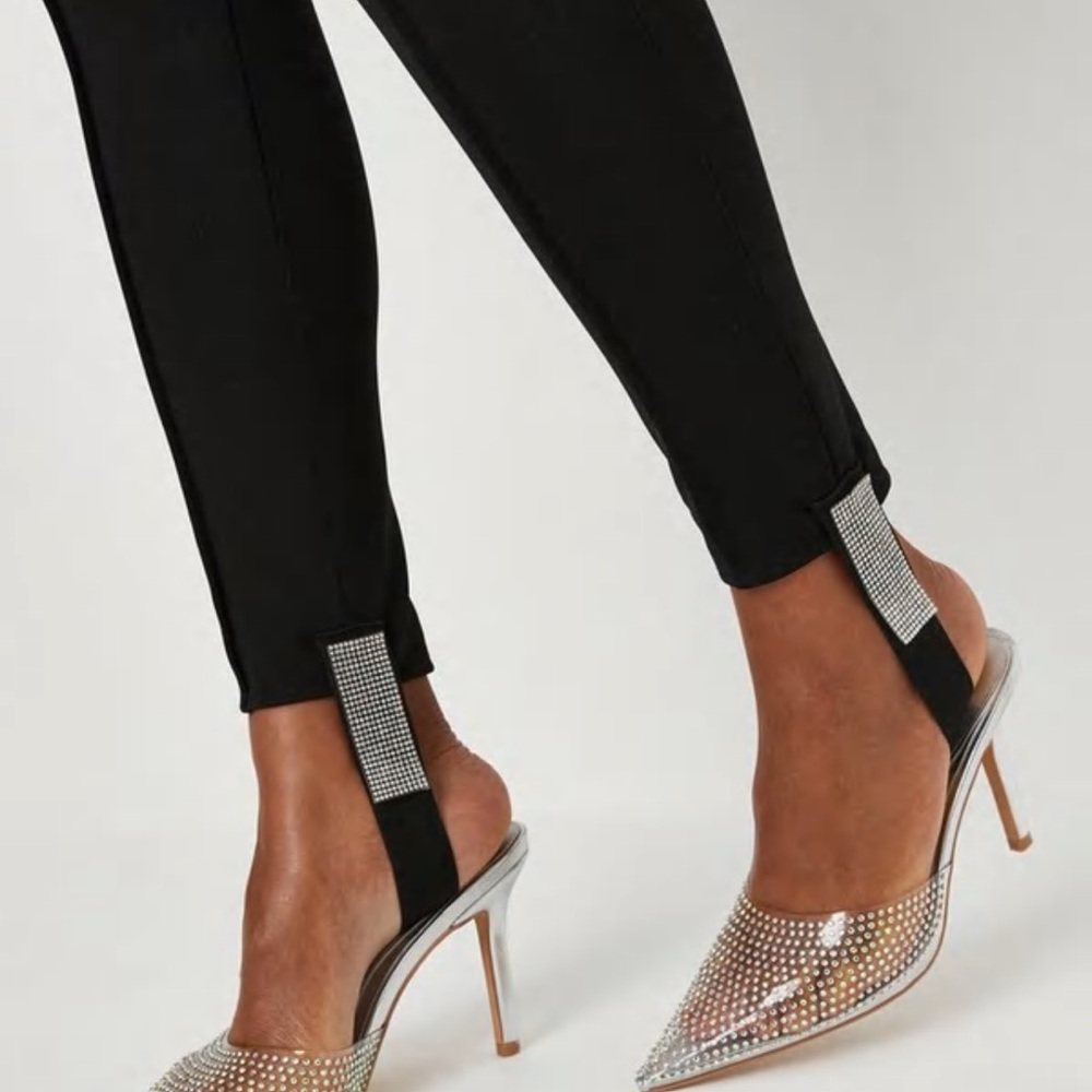 Diamante Trim Stirrup Leggings